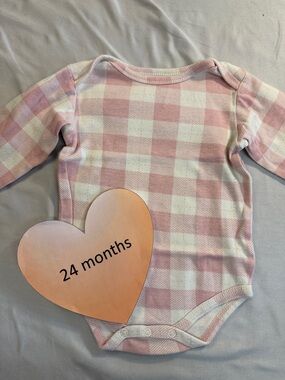 Touched by Nature - Organic Cotton Pink and White Plaid Long sleeveBodysuit